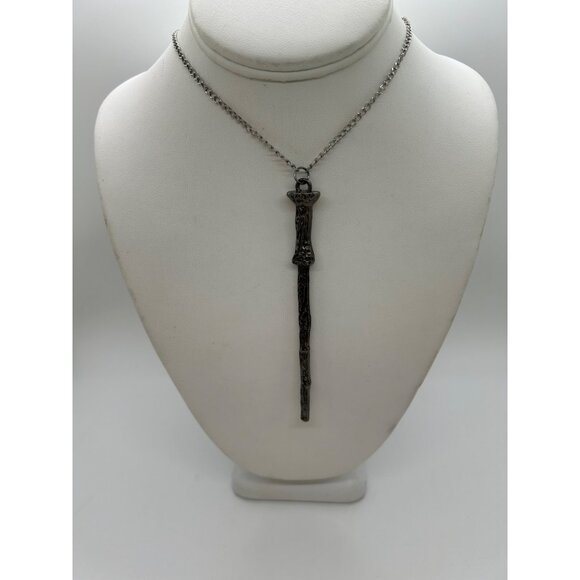 Magic Wand Necklace Fantasy Wizard Witch Warlock Magician Silver Chain - Picture 5 of 12